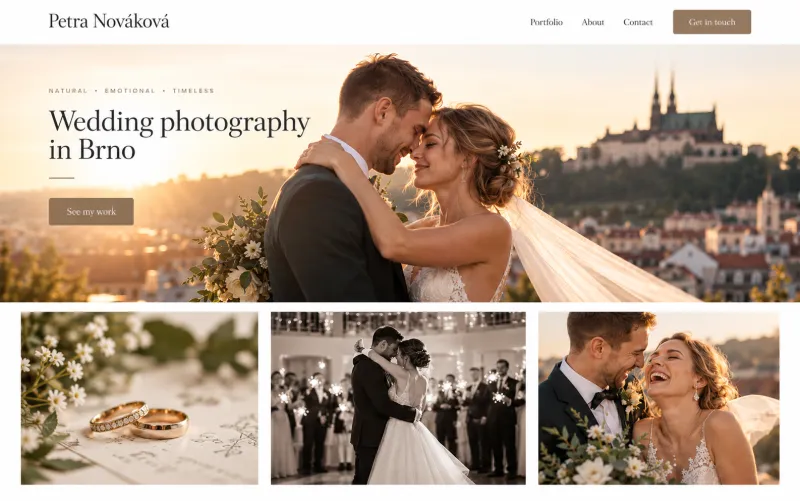 Wedding photographer website example